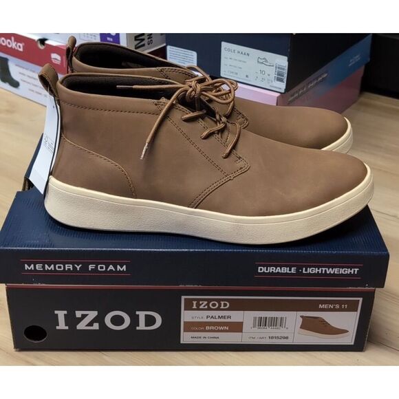 IZOD Men’s Chukka Shoes Boots Palmer Size 11 Brown Tan Memory Foam Lightweight - Picture 4 of 8